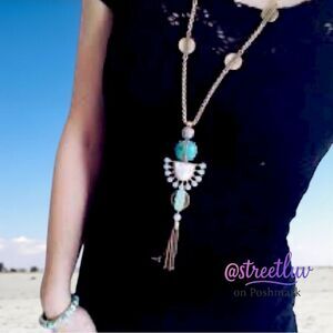 Stella & Dot Totem Tassel Necklace Turquoise
